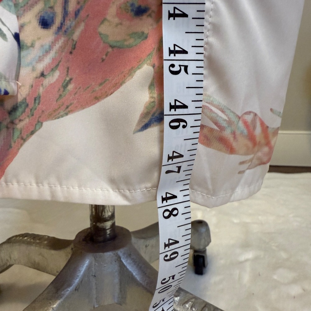 Peacock Floral Satin Kimono Robe One Size Belted Long Duster Cover Up Loungewear - Picture 12 of 15